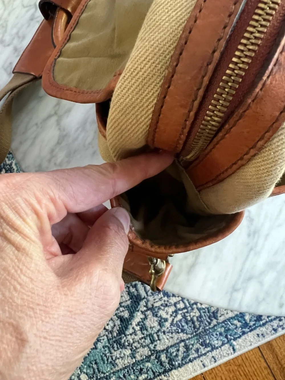 Vintage Polo Ralph Lauren Canvas Leather Weekender Travel Bag